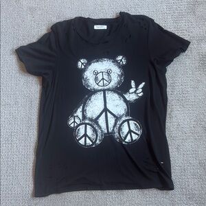 Lauren Moshi teddy bear peace tee with rips… size xs… never worn